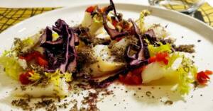 Ricetta Baccalà con tartufo ed erbette