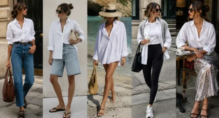 Come trasformare una semplice camicia bianca in un look da weekend