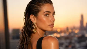Wet look capelli effetto bagnato, acconciatura elegante per le serate estive