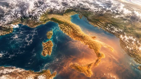 Italia vista dall’alto con caldo intenso al Centro-Sud e nubi sul Nord nei primi giorni di settembre