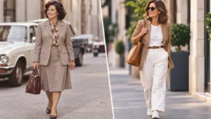 : Confronto tra una donna di 50 anni di ieri e una cinquantenne di oggi con stili diversi
